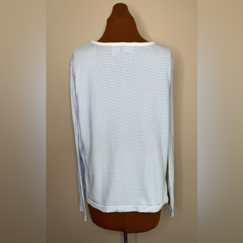 Cherokee Crew Neck Striped Long Sleeve Top Striped Size XL - Picture 2 of 6